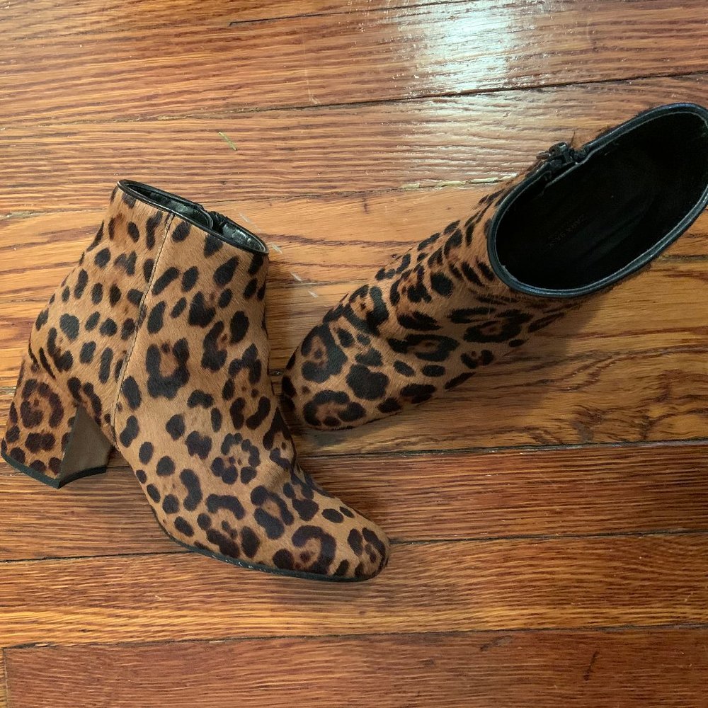Zara Leopard Print Ankle Boot